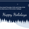 Photo for Closed in observance of winter holidays
