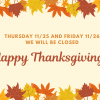 Photo for Closed for Thanksgiving